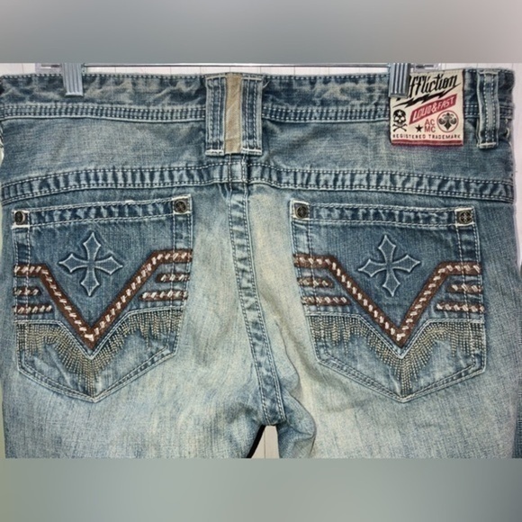 👻Affliction American Custom distressed denim jeans - Picture 3 of 16